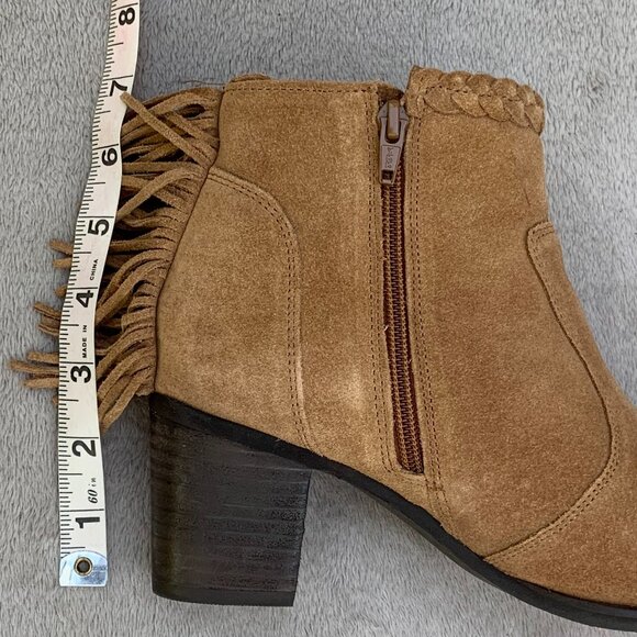 Matisse Lucinda Suede Fringe Block Heel Ankle Booties Sz8 - Picture 12 of 15